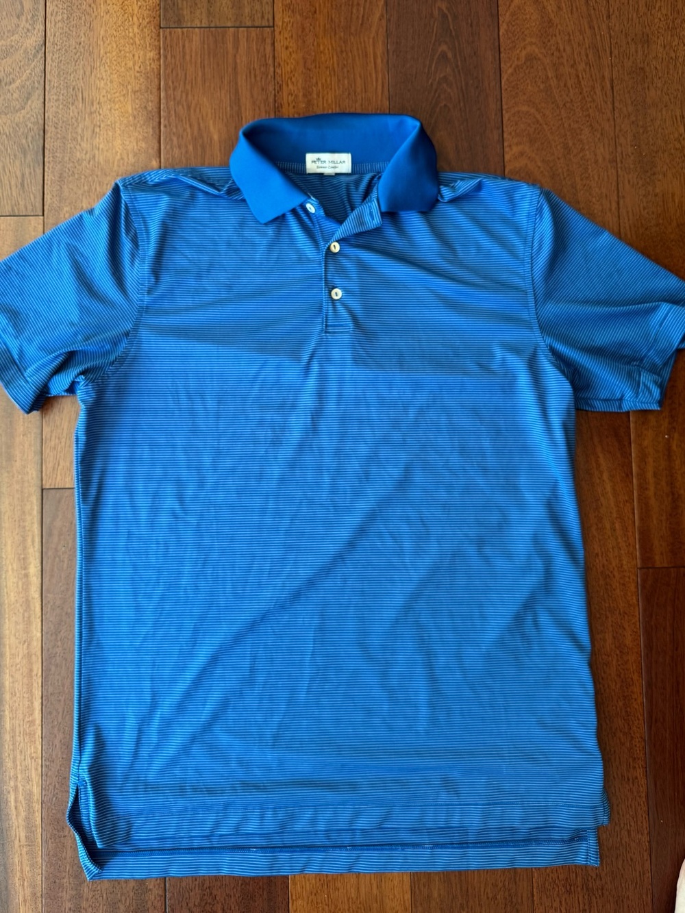Peter Millar Royal Blue Thin-Striped Polo